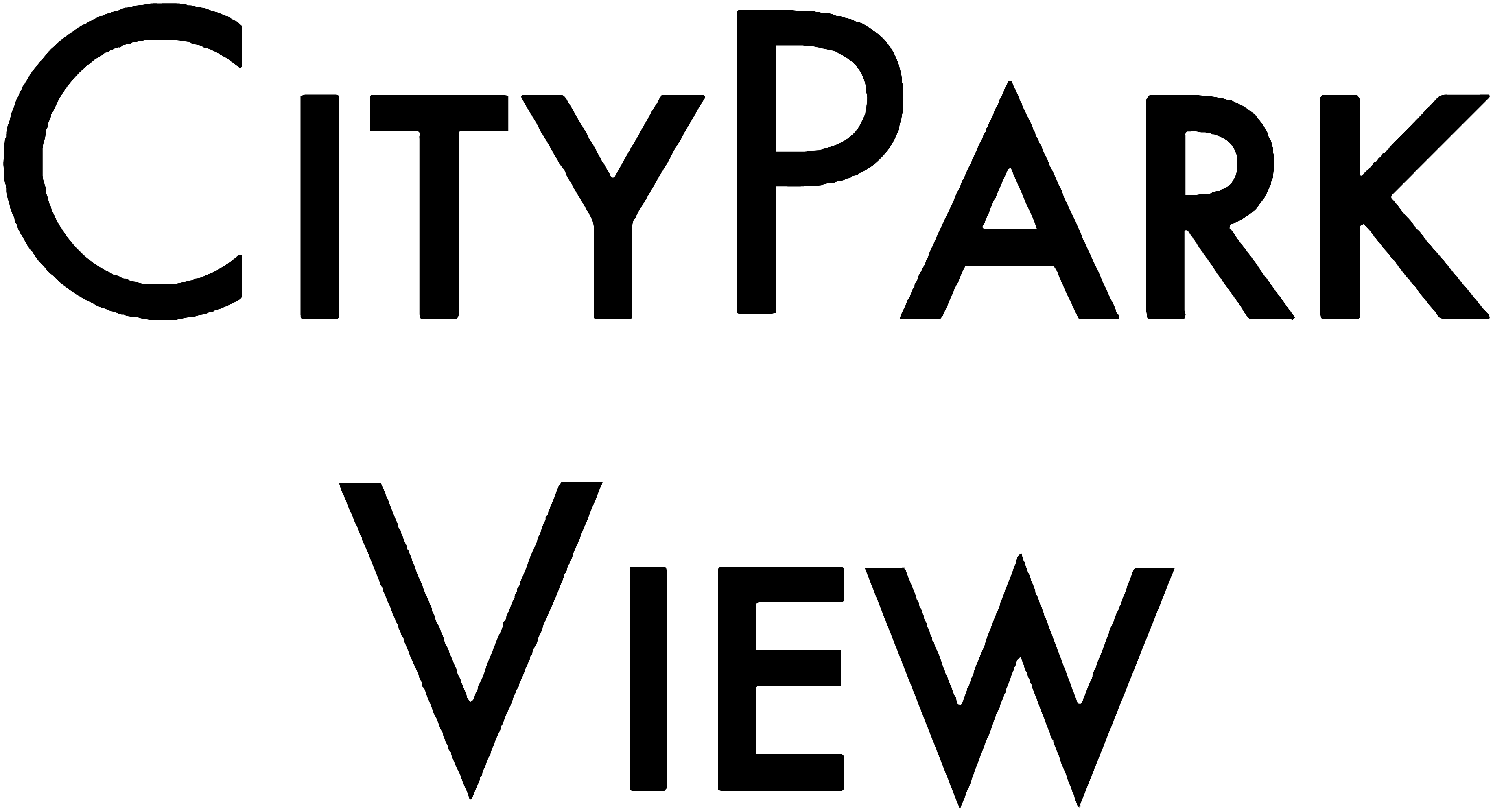 A logo with the words "City Park View" in black text on a green background.